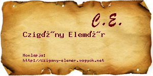 Czigány Elemér névjegykártya