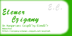 elemer czigany business card